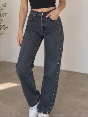 Levi’s Premium 501 Black Studded Straight Leg Jeans W26 L28